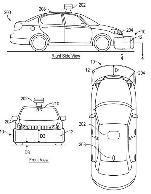 Google bolsas de aire externas para su vehículo autónomo