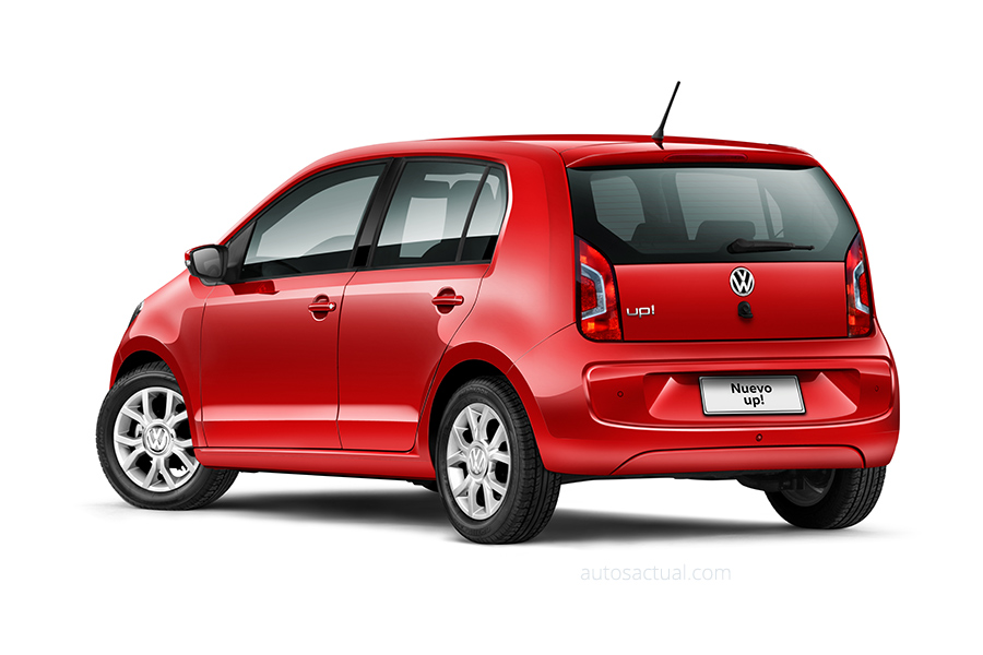 Volkswagen Nuevo Up! México color rojo posterior perfil de cerca