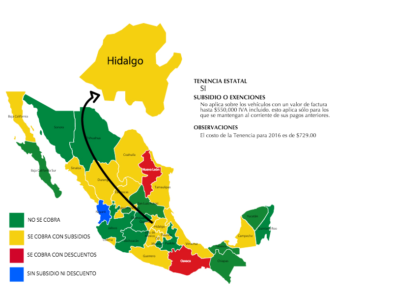 Tenencia 2016 Hidalgo