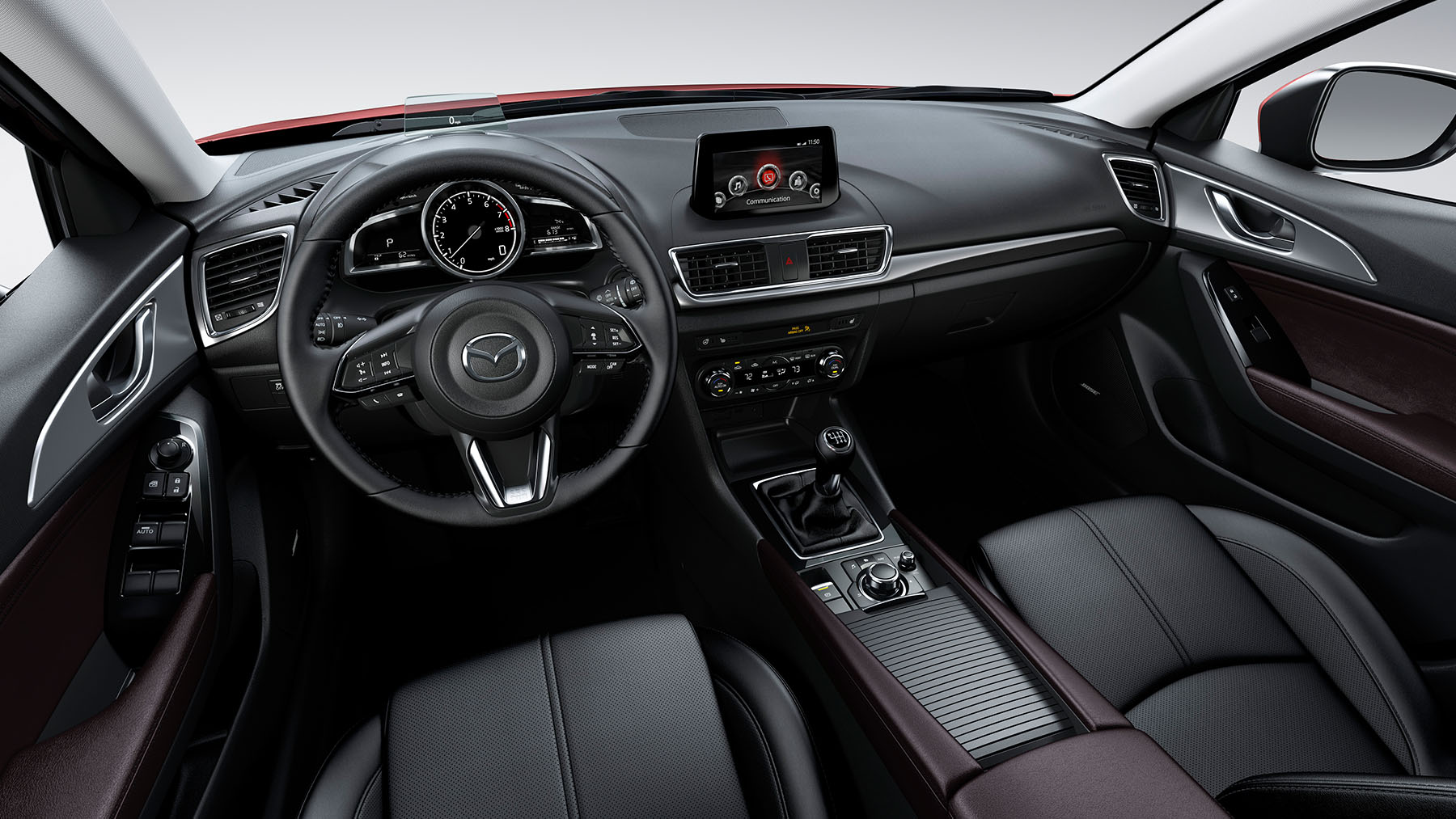 Mazda 3 2018 interior con pantalla touch y Mazda Connect