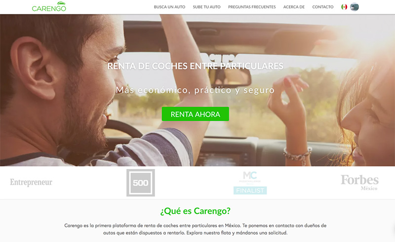 Carengo renta de autos particulares México plataforma