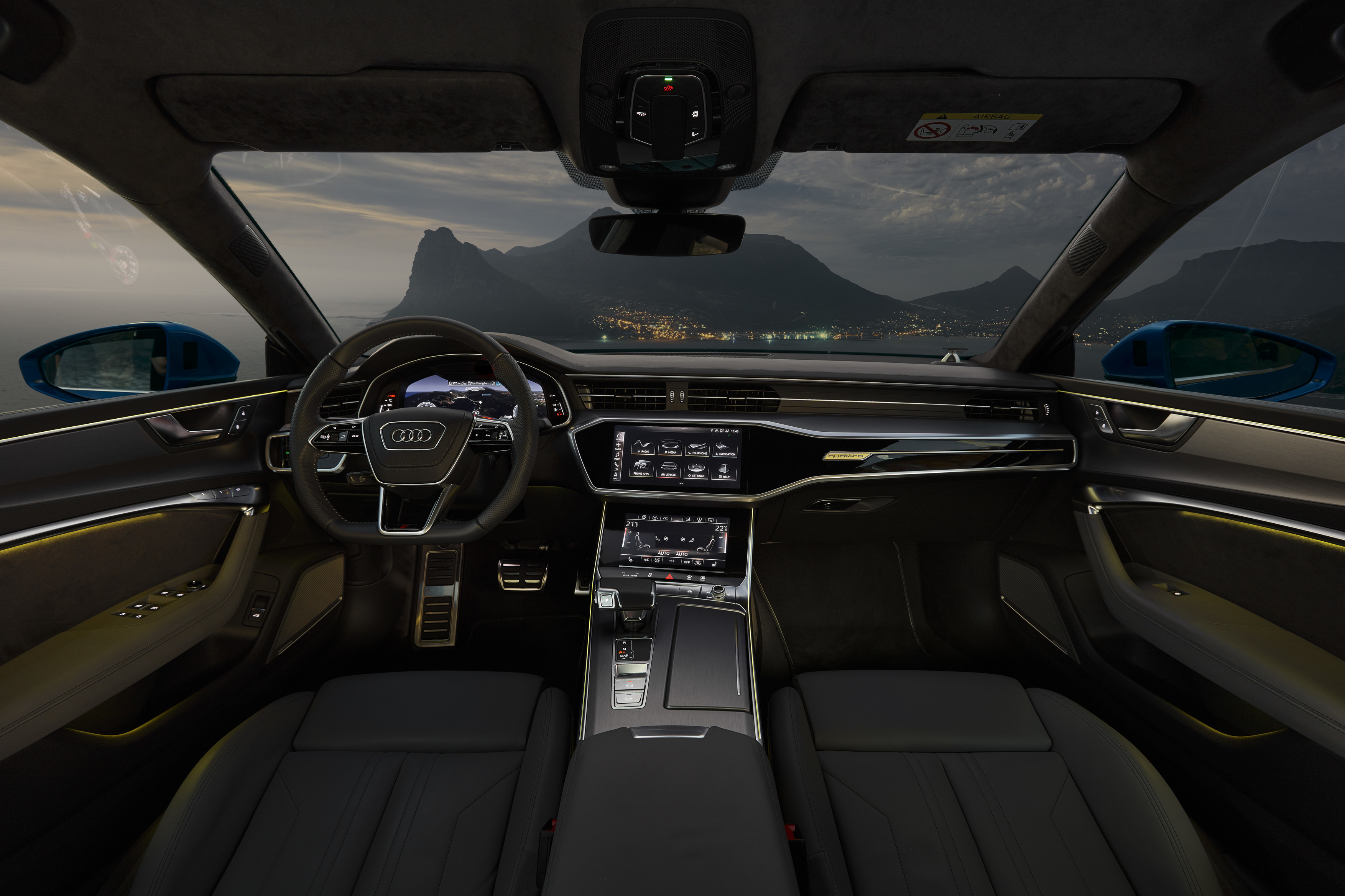 Audi A7 Sportback 2019 azul - interior totalmente digital