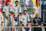 Volkswagen Sébastien Ogier Ingrassia Latvala Anttila en Rally Portugal Podium