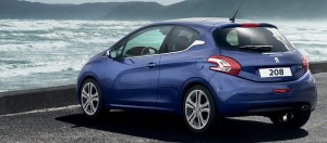 Peugeot 208 2014 en México trasera color azul brillante