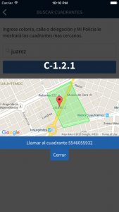 App Mi Policía en CDMX opciones localización