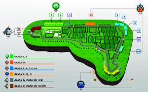 Fórmula 1 Gran Premio de México 2017 Mapa Plano de gradas con perfiles de experiencias