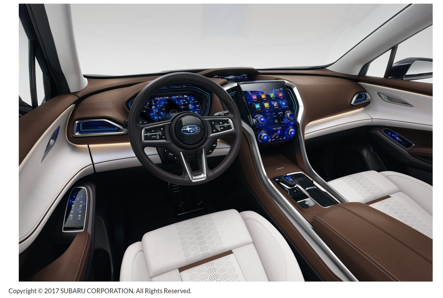Subaru Ascent 2018 concepto siete pasajeros interiores