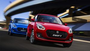 Suzuki Swift 2018 en México color azul y rojo