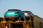 Toyota CH-R 2018 llegando a México en puerto - parte posterior color blanco y verde