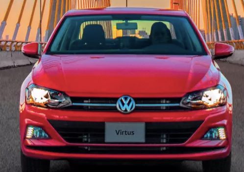 Volkswagen Virtus 2022 México color rojo exterior frente