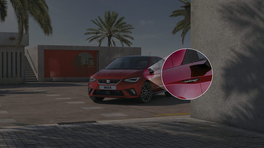 SEAT Ibiza FR 20 Aniversario 2022 en México exterior zoom en stickers