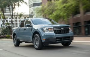 Ford Maverick 2022 en México color azul diseño exterior frente