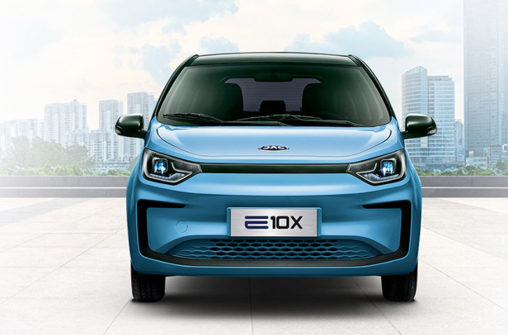 JAC EX10 2022 en México diseño exterior frente color azul