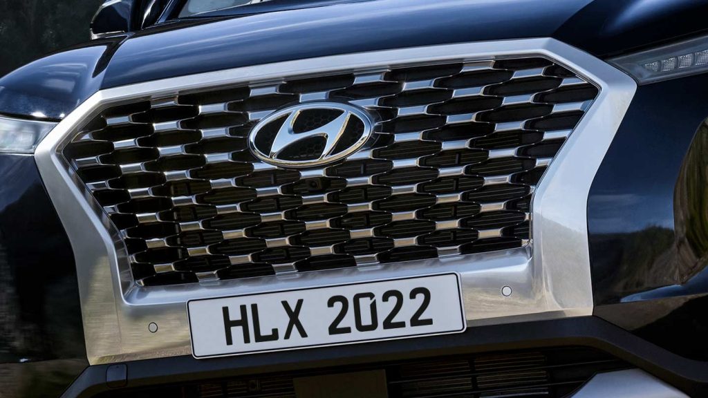 Hyundai Palisade 2022 en México parrilla frontal en cromo