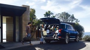 Hyundai Palisade 2022 en México en familia cajuela abierta