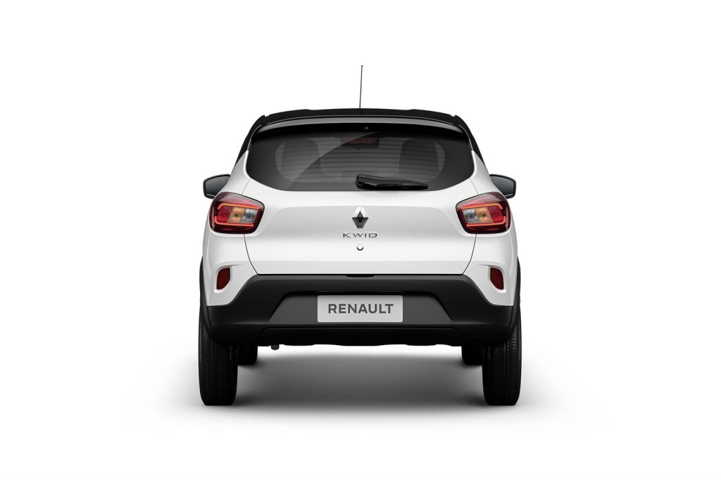 Renault Kwid 2023 bitono color blanco con negro parte trasera
