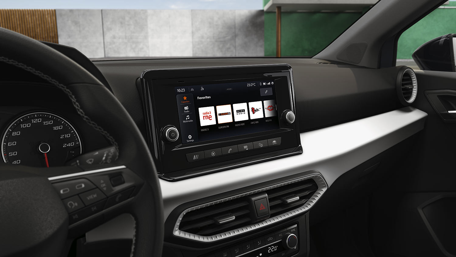 SEAT Arona 2022 en México con nuevo diseño interior - pantalla touch amplia con Android Auto y Apple CarPlay con Full Link alámbrico