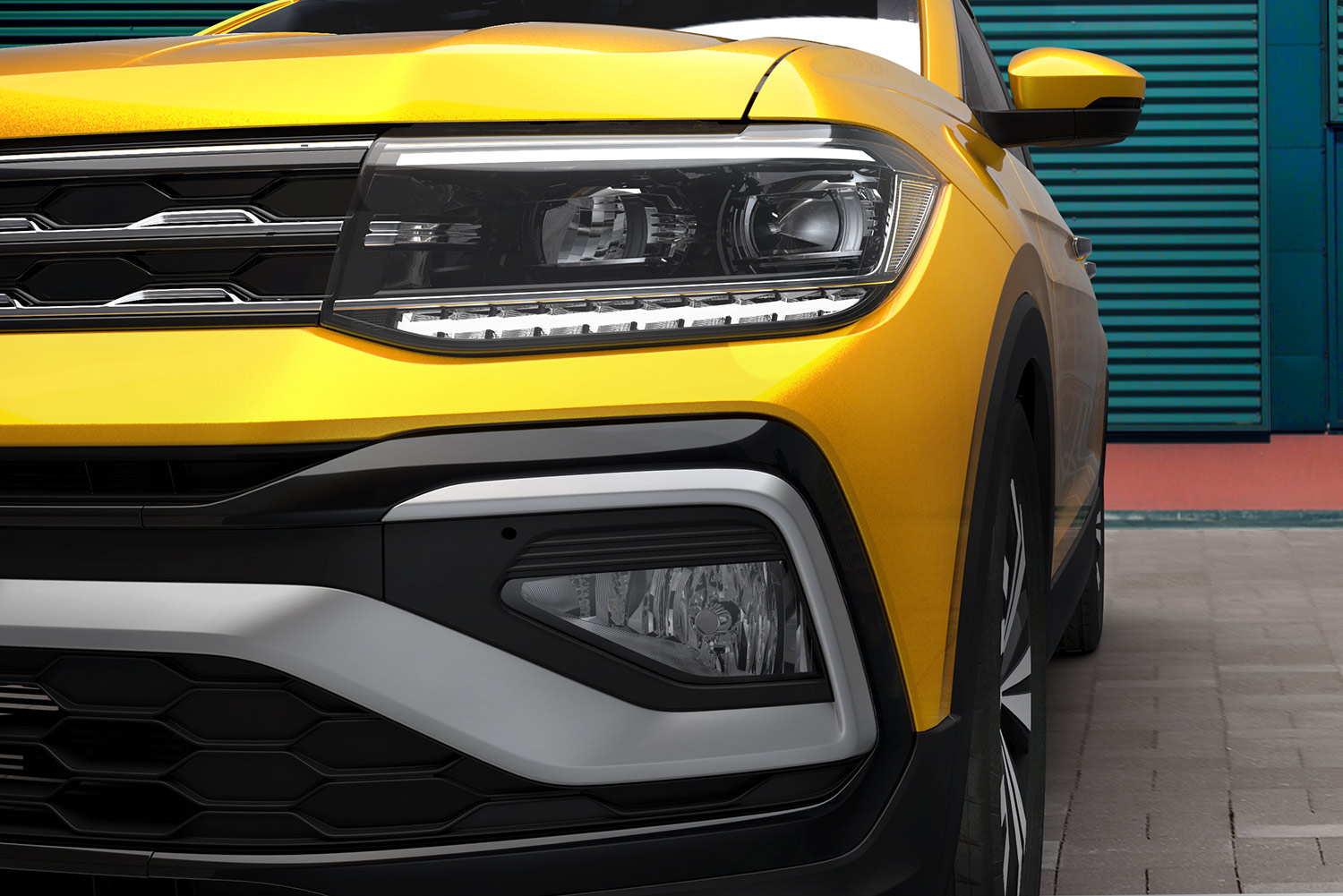 Volkswagen Nuevo T-Cross 2022 en México renovado diseño exterior frontal con faros LED y faros para niebla más prominentes
