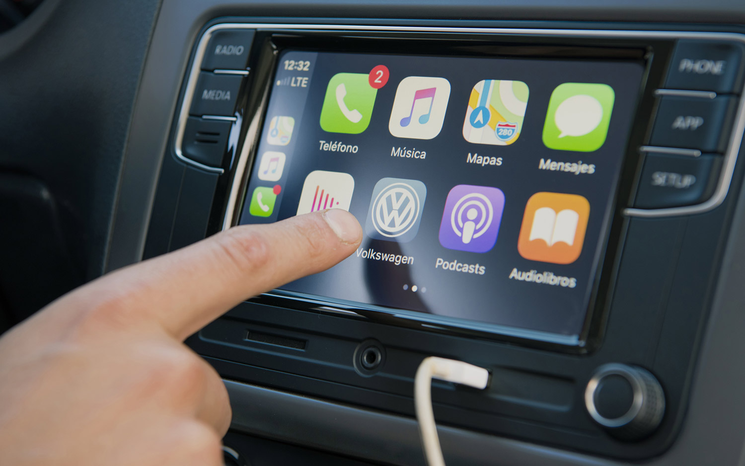 Volkswagen Vento Join 2022 en México, interiores con pantalla touch con Apple CarPlay
