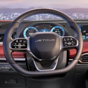 Jetour X70 Plus 2023 en México interiores - volante con controles, panel de instrumentos de 12.3 pulgadas