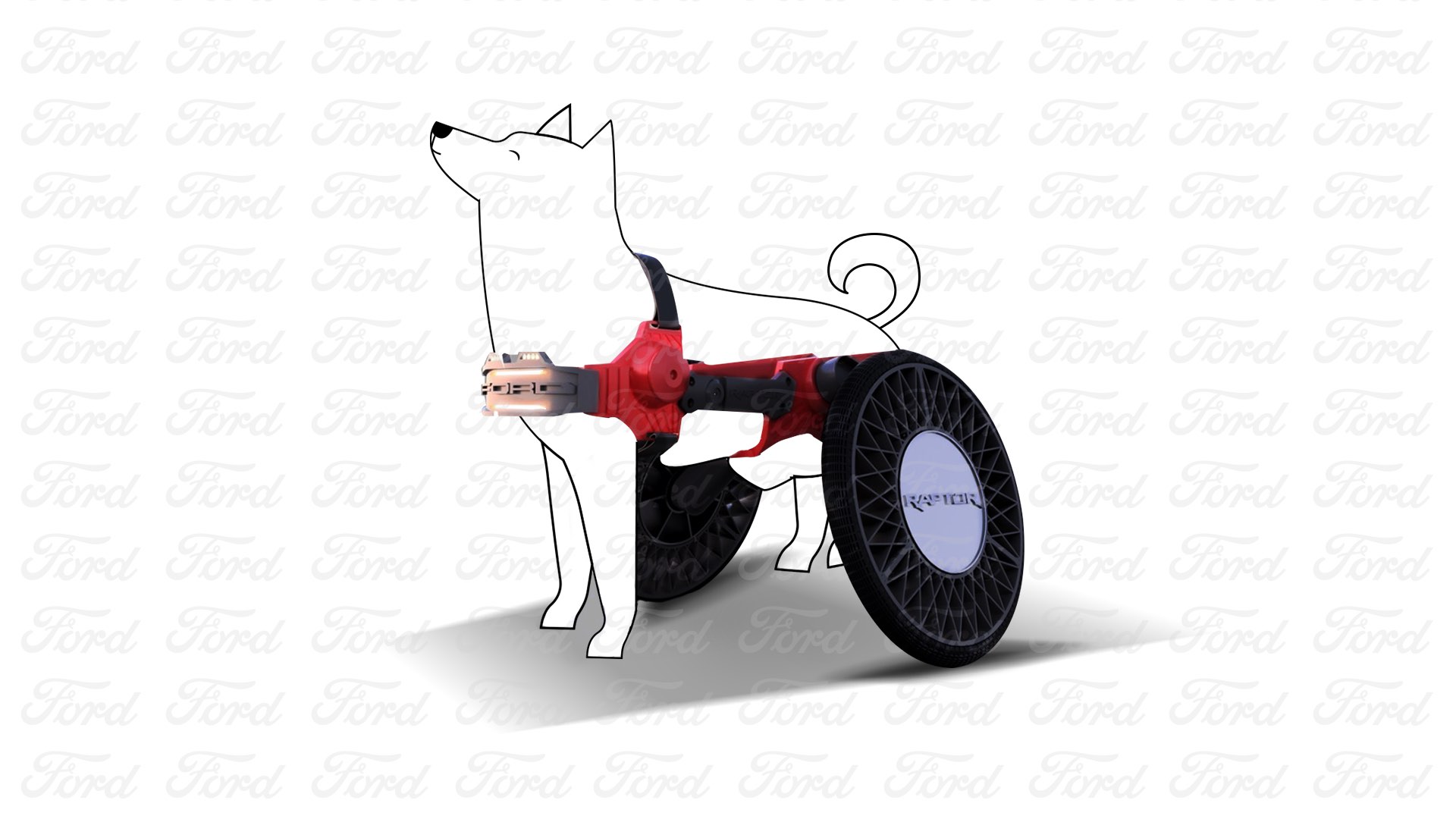 Ford P-Raptor la sillita para mascotas con movilidad limitada