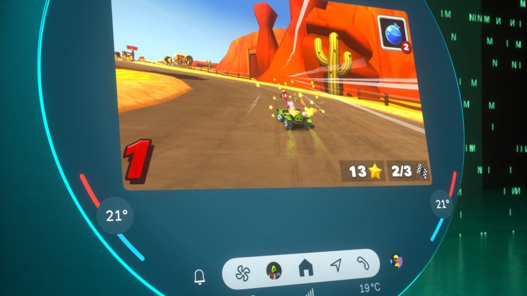 Mini pantallas OLED y Sistema Operativo Mini 9 - Pantalla jugando Mario Kart