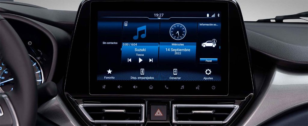 Suzuki Baleno 2024 con Pantalla touch 9” a color touch screen con sistema Bluetooth vínculo con
smartphones (Apple CarPlay y Android Auto ).