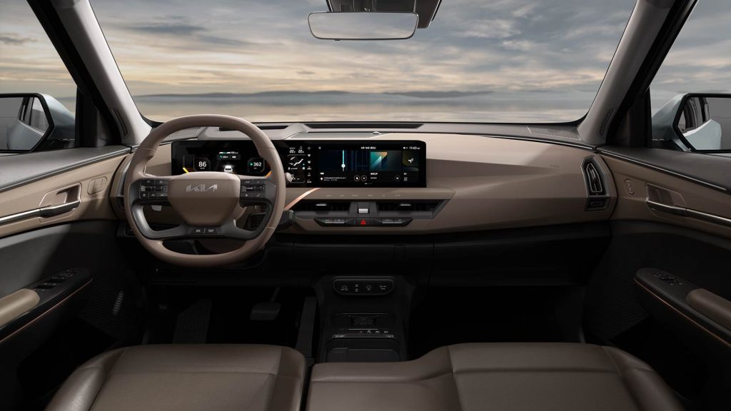 Kia EV5 SUV eléctrico diseño interior moderno y con grandes tecnologías