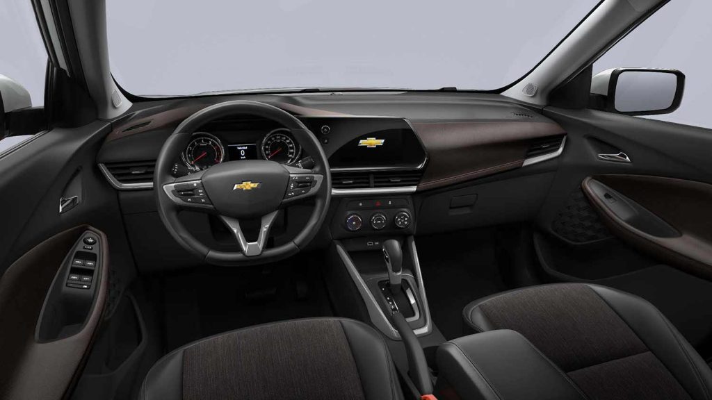 Chevrolet Montana 2024 en México, interiores, volante, pantalla con Android Auto y Apple CarPlay, palanca de velocidades