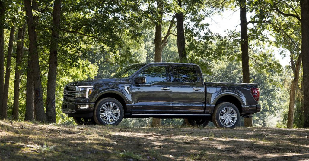 Ford F-150 2024 diseño exterior lateral color negro - rines, lateral, espejos