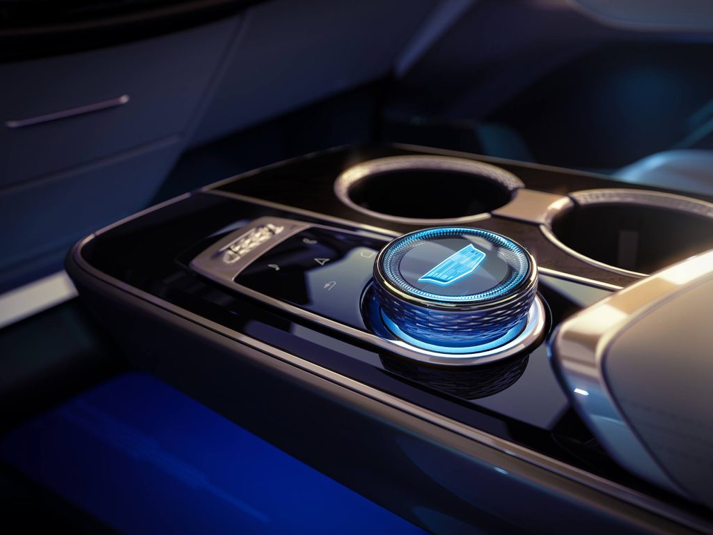 Cadillac LYRIQ 2024 en México, la SU 100% eléctrica: diseño interior, perilla selectora en consola central