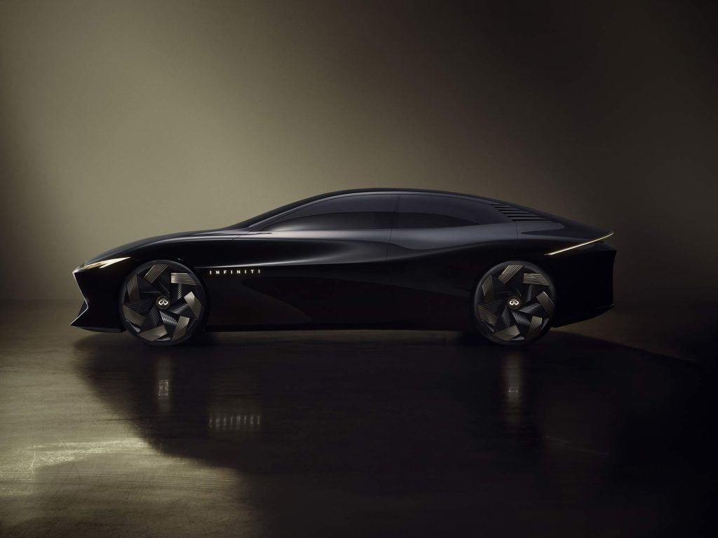Infiniti Vision Qe concept - primer auto eléctrico de la marca - diseño exterior parte lateral