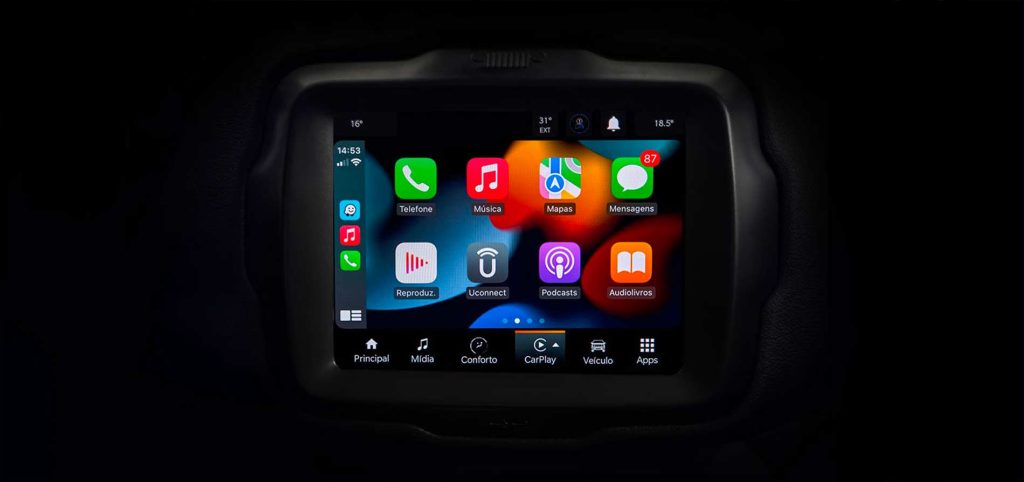 Jeep Renegade 2024 en México - diseño interior, pantalla con Android Auto y Apple CarPlay