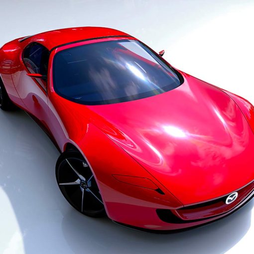 Mazda Iconic SP con motor de combustible neutro de carbono diseño exterior, frente y lateral