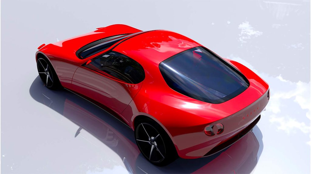 Mazda Iconic SP con motor de combustible neutro de carbono diseño exterior, posterior y lateral