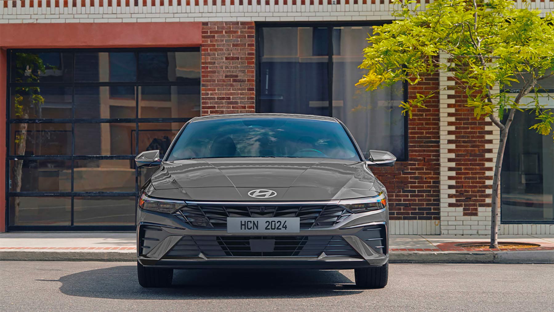 Hyundai Elantra 2024 en México, diseño exterior - color gris, parte frontal