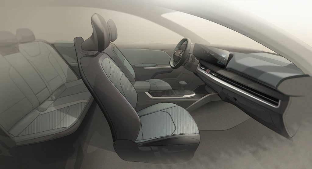 Kia K4 2025 - diseño interior - renders de asientos, consola central