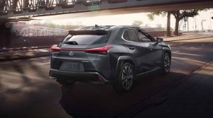 Lexus UX 300 Hybrid 2025 en México - diseño exterior parte trasera y lateral, color gris