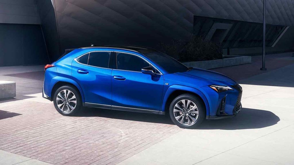 Lexus UX 300 Hybrid 2025 en México - diseño exterior color azul lateral