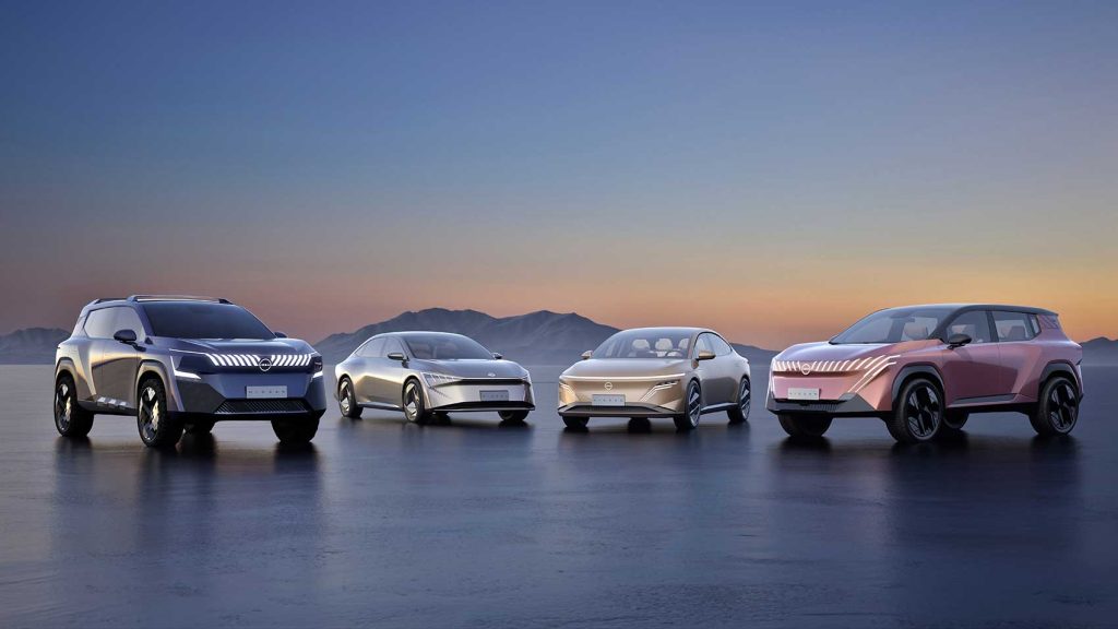 Nissan cuatro modelos conceptos de nuevas energías NEV - SUV y sedanes eléctricos e híbridos eléctricos enchufables
