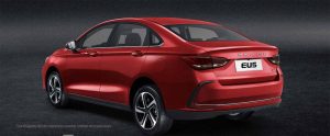BAIC EU5 eléctrico en México, exterior: posterior, defensa, luces LED, rines