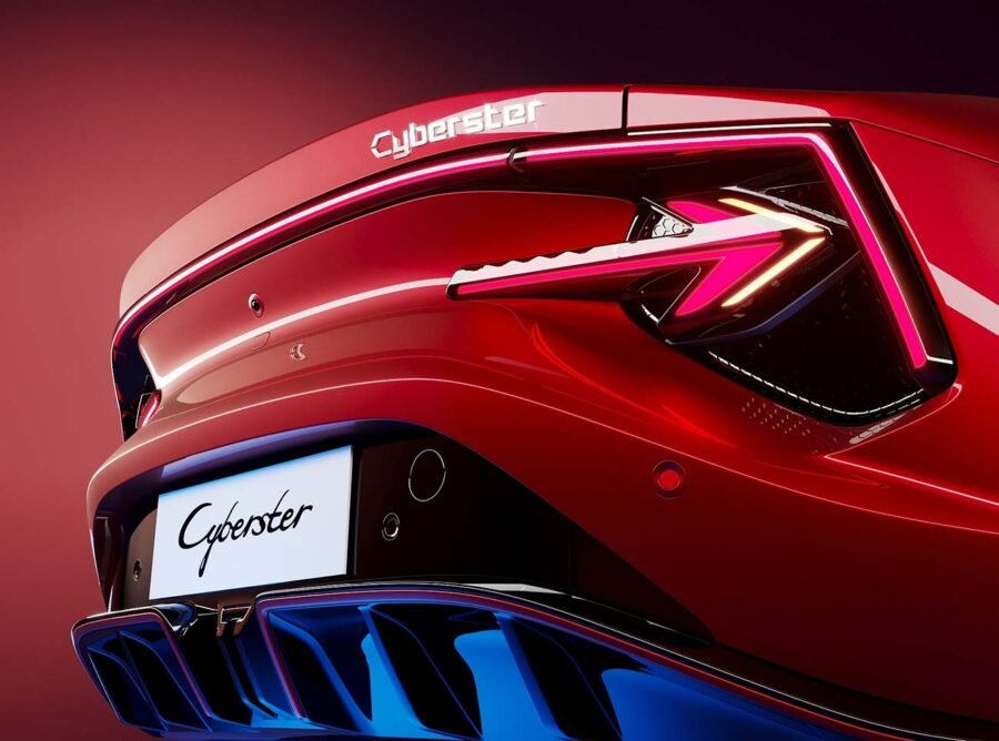 MG Cyberster en México el deportivo eléctrico exterior parte posterior, faros