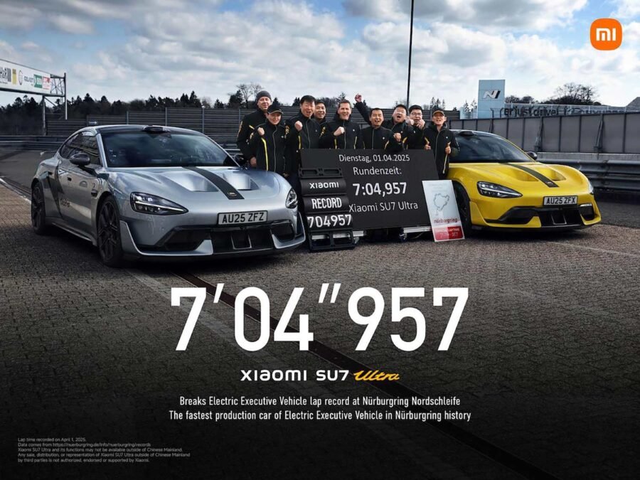 Xiaomi SU7 Ultra impone récord del vehículo ejecutivo eléctrico más rápido en el circuito Nürburgring Nordschleife.