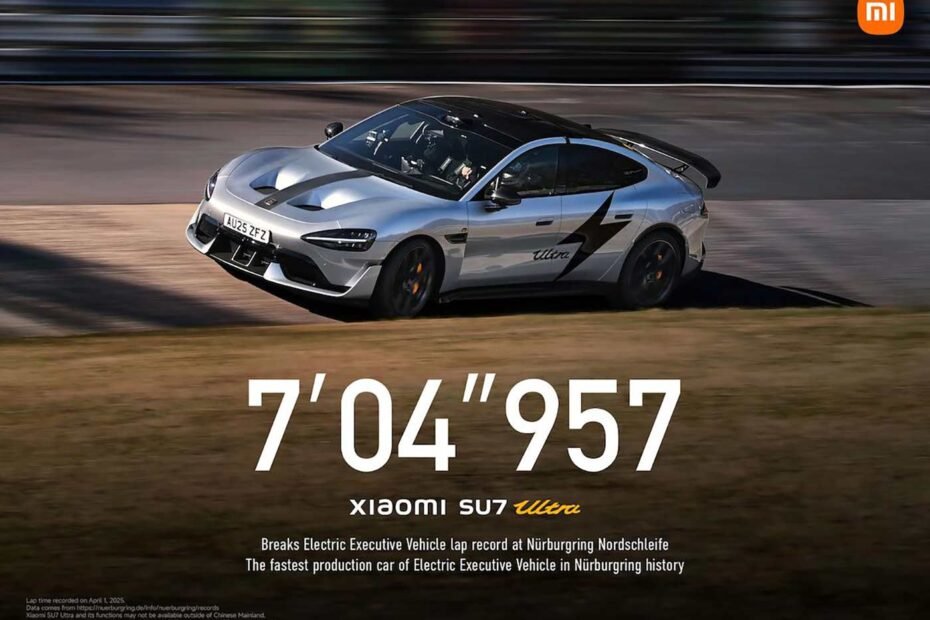 Xiaomi SU7 Ultra impone récord del vehículo ejecutivo eléctrico más rápido en el circuito Nürburgring Nordschleife.