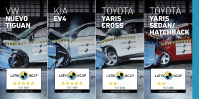 Resultados Latin NCAP diciembre 2025: Kia EV4 y Volkswagen Nuevo Tiguan logran cinco estrellas, Yaris de Toyota decepciona con dos estrellas